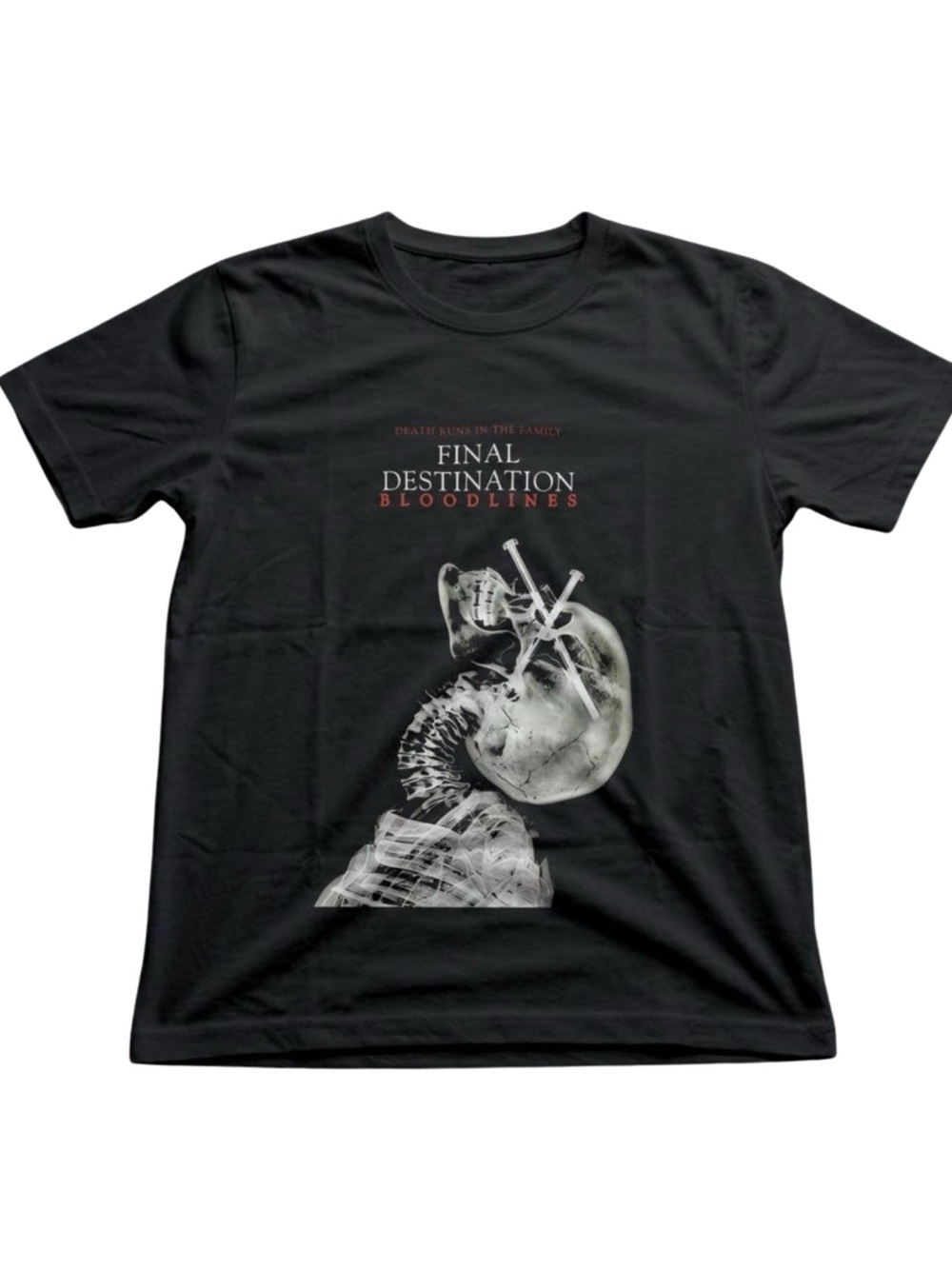 Gildan Black Final Destination Bloodlines Graphic Tee with X-Ray Skull